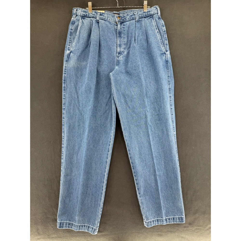 VTG 90s Dockers Denim Pants Men 36x32 NWT Pleated Classic Khakis Light Wash Dead